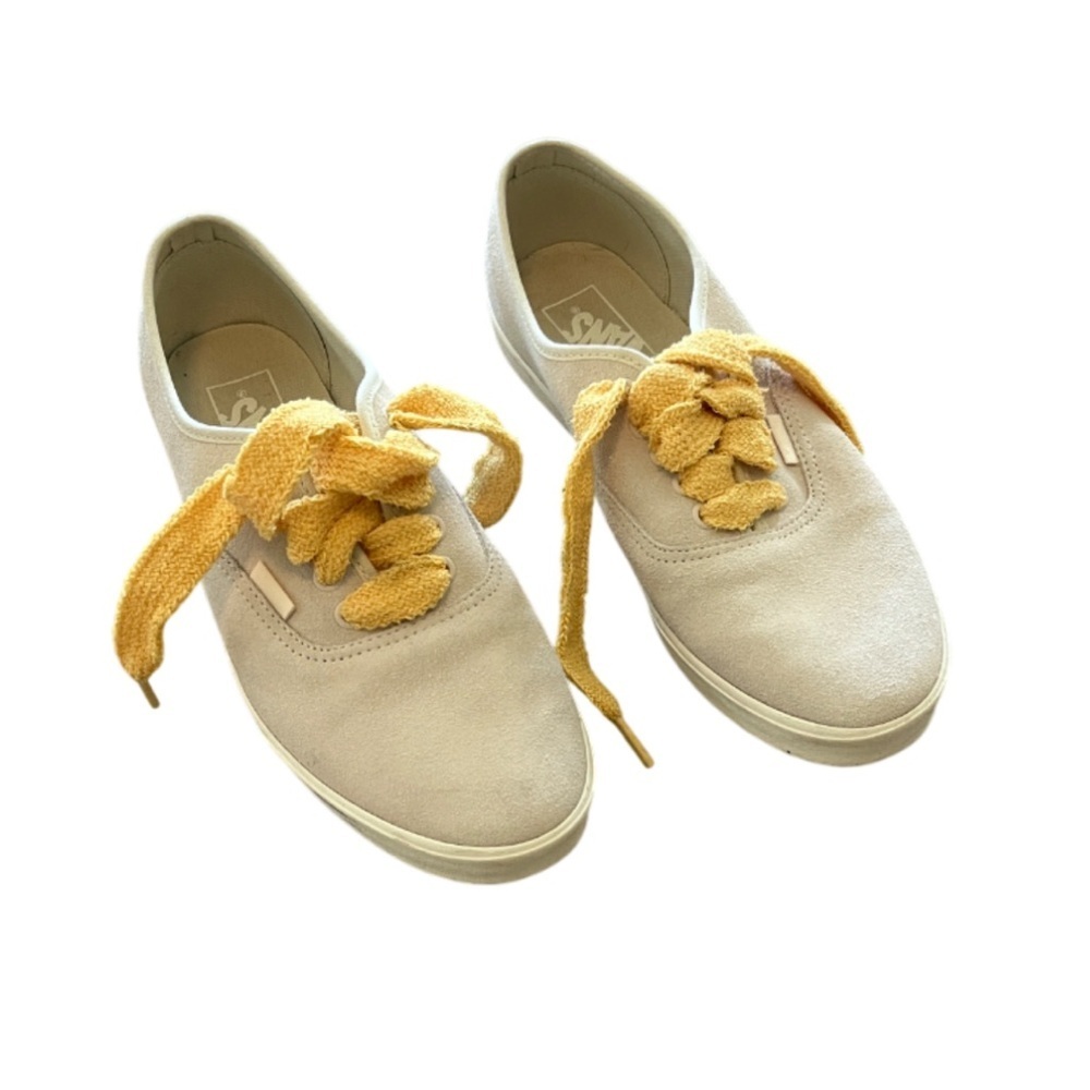 Vans Authentic Lowpro Fat Lace Yarrow Vans Beige/Cream Suede with Yellow Laces